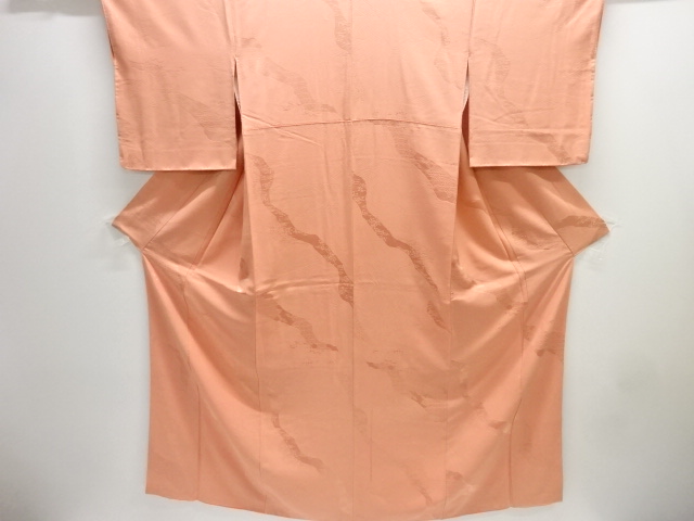 波に花古典柄織り出し色無地着物